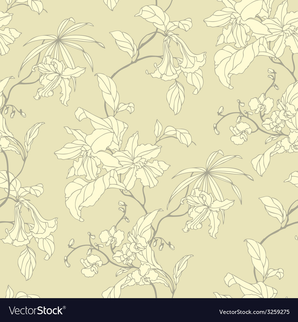 Elegance seamless pattern with flowers flo Vector Image