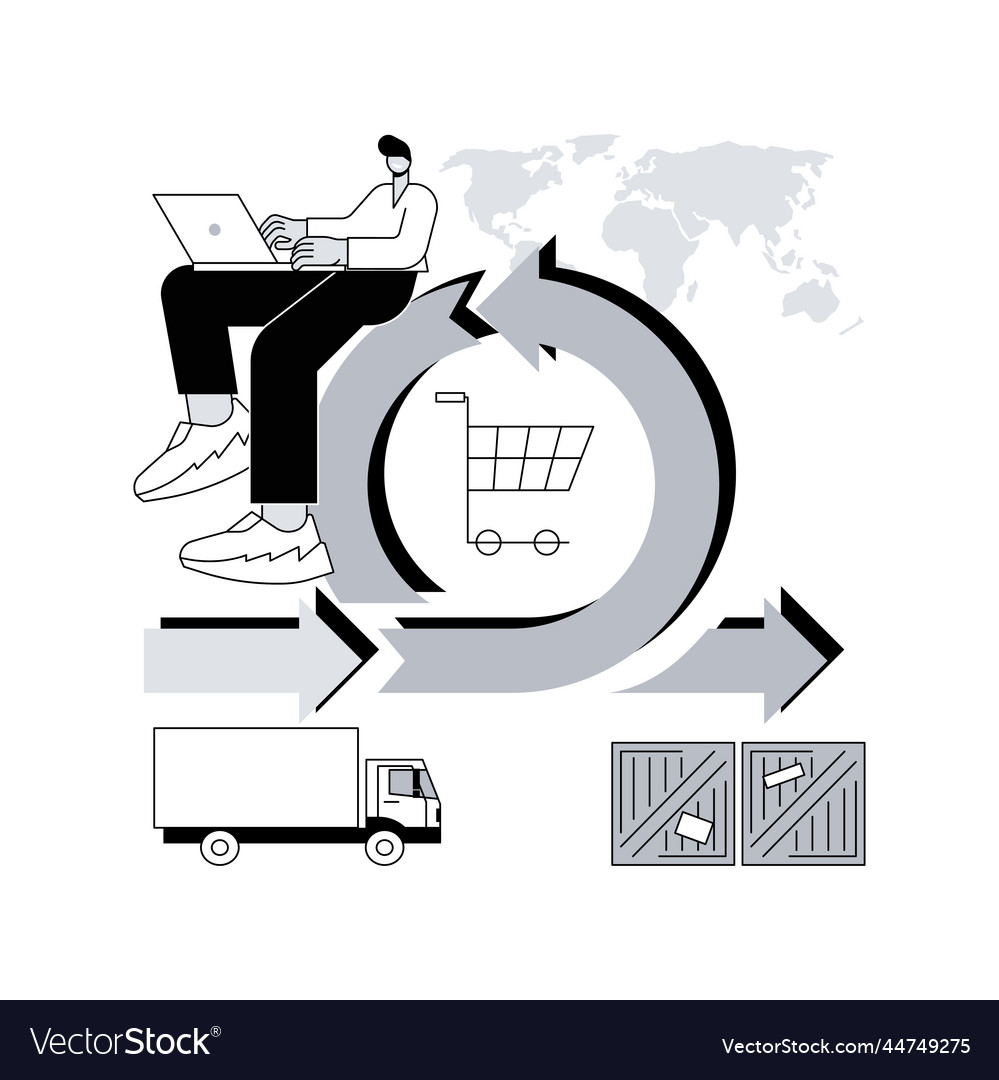 Handling and order processing abstract concept