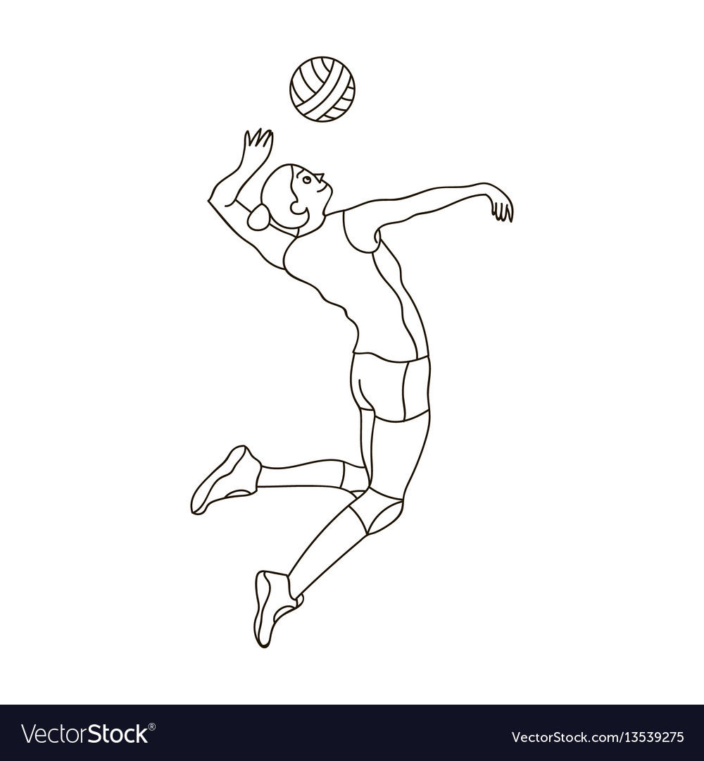 High athlete plays volleyballthe player throws Vector Image