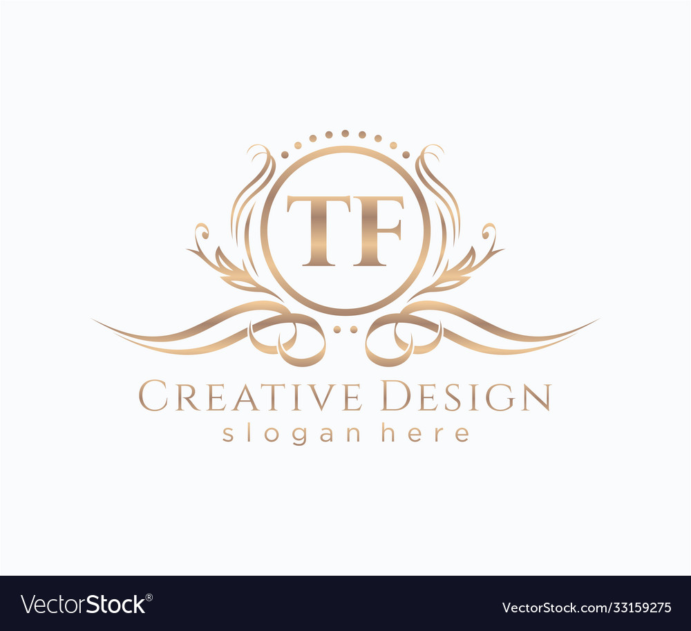 Perfection elegant time lettering with gold monogram logo