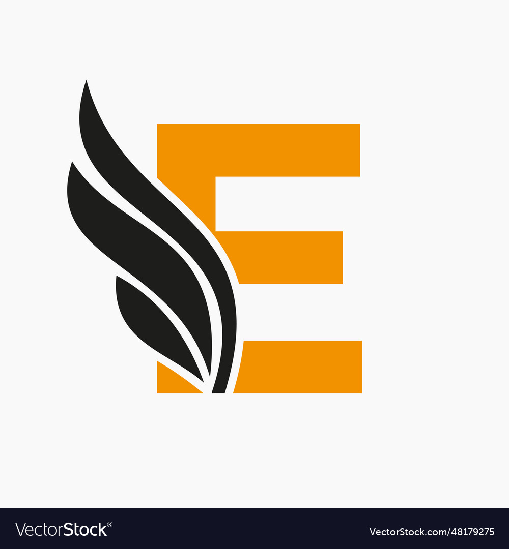 Letter e wing logo design for freight