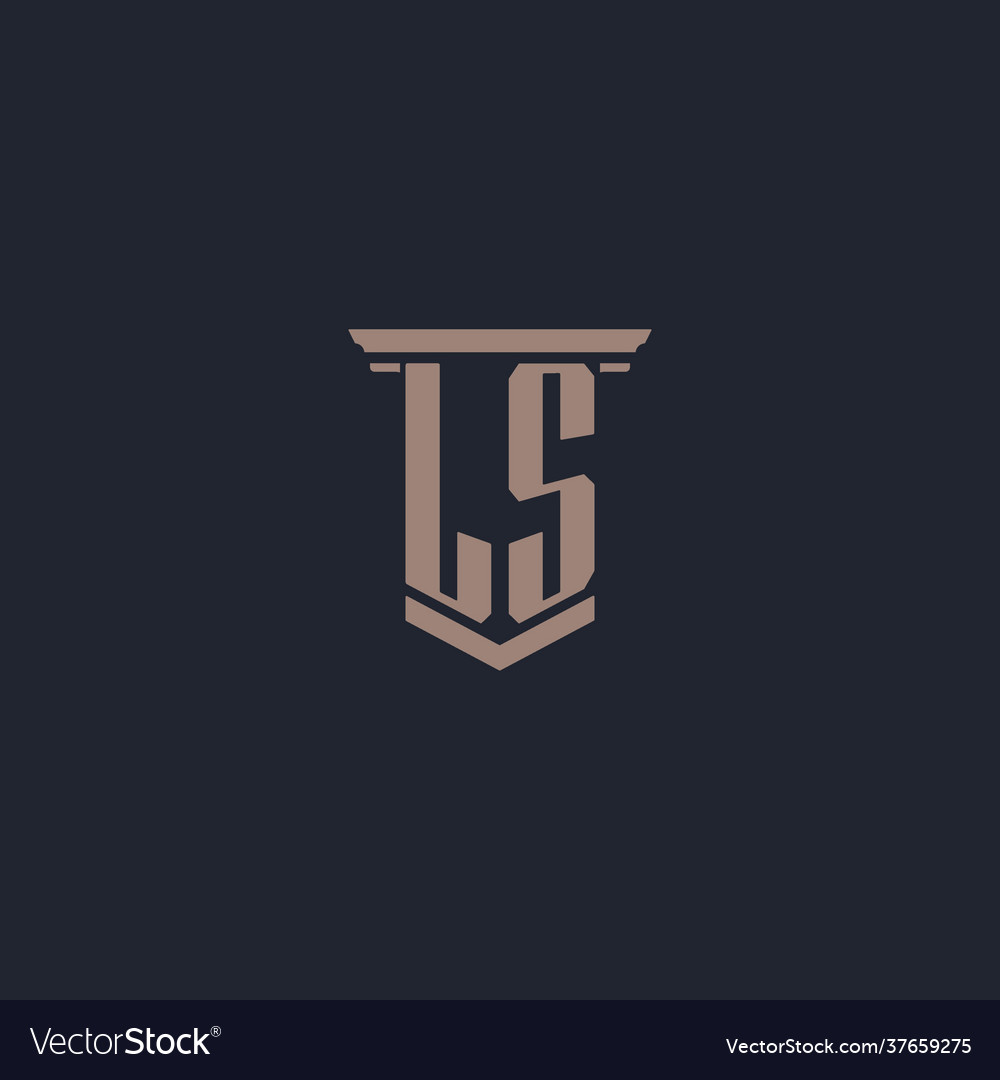Ls initial monogram logo with pillar style design