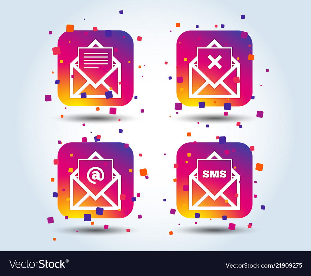 Mail envelope icons message document symbols vector image Mail envelope icons message document symbols