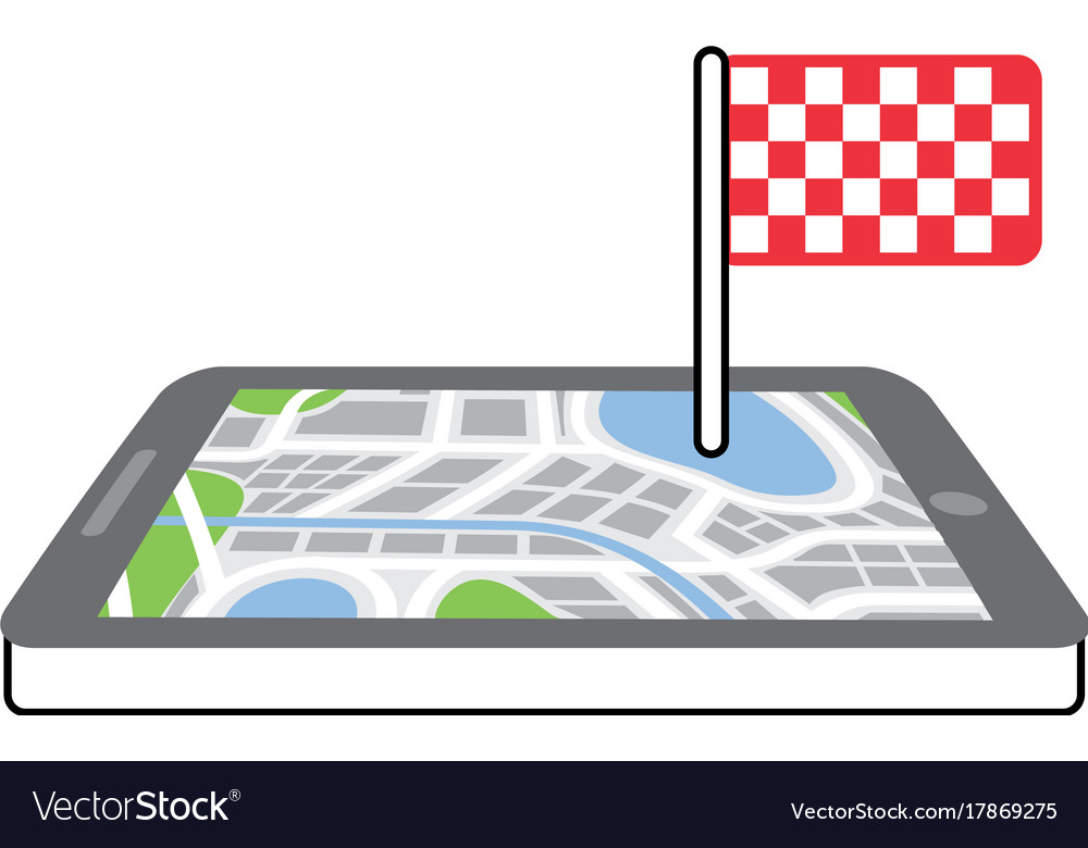 Navigation gps device and city map with finish