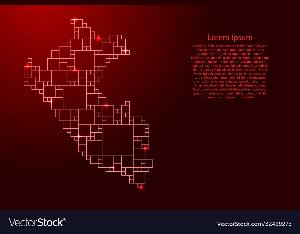 Peru map from red pattern a grid squares Vector Image Peru map from red pattern a grid squares