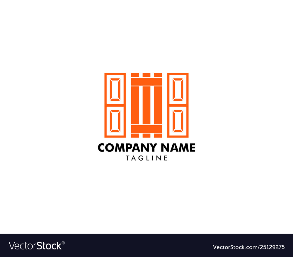 Roller Shutter Door Logo Icon Template Royalty Free Vector