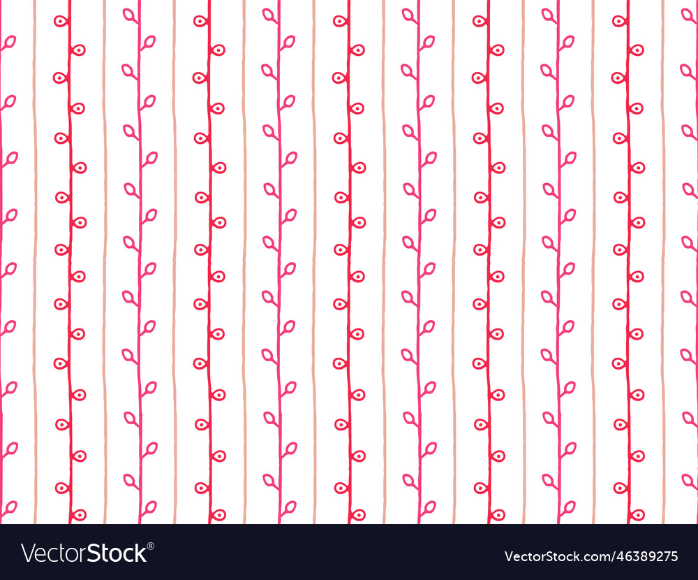 Seamless spring pattern vertical lines twigs