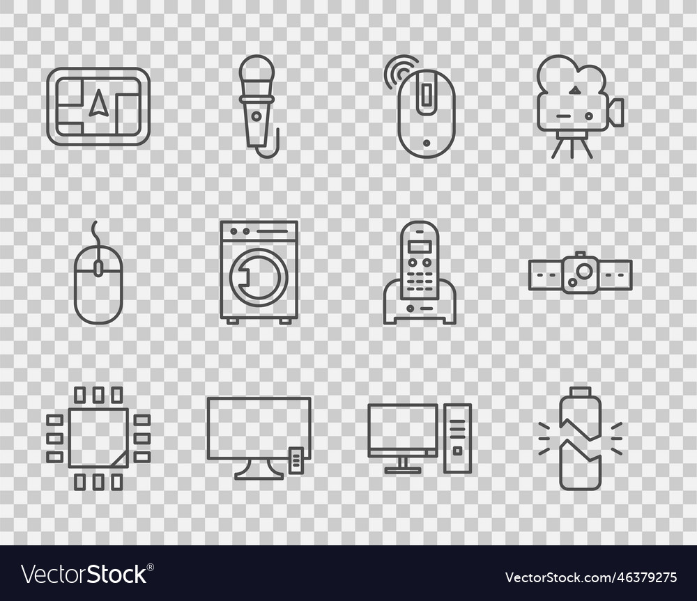 Set line processor with microcircuits cpu broken vector image Set line processor with microcircuits cpu broken