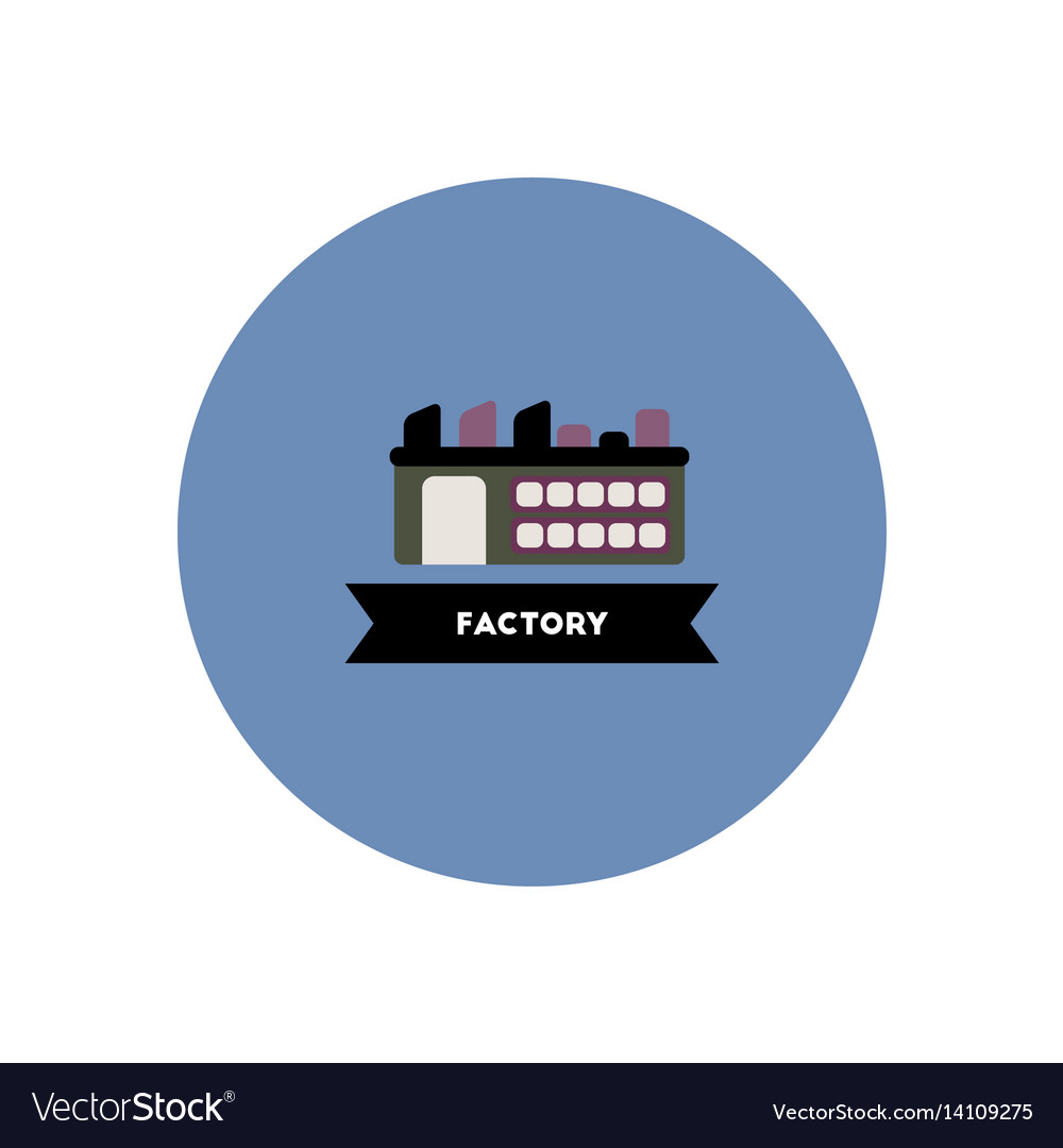 Stylish icon in color circle building factory