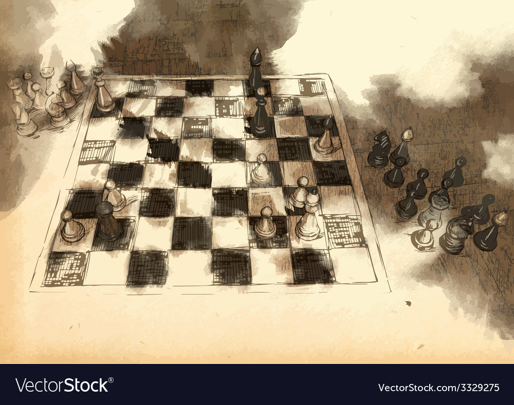 Worlds great chess games karpov - topalov Vector Image