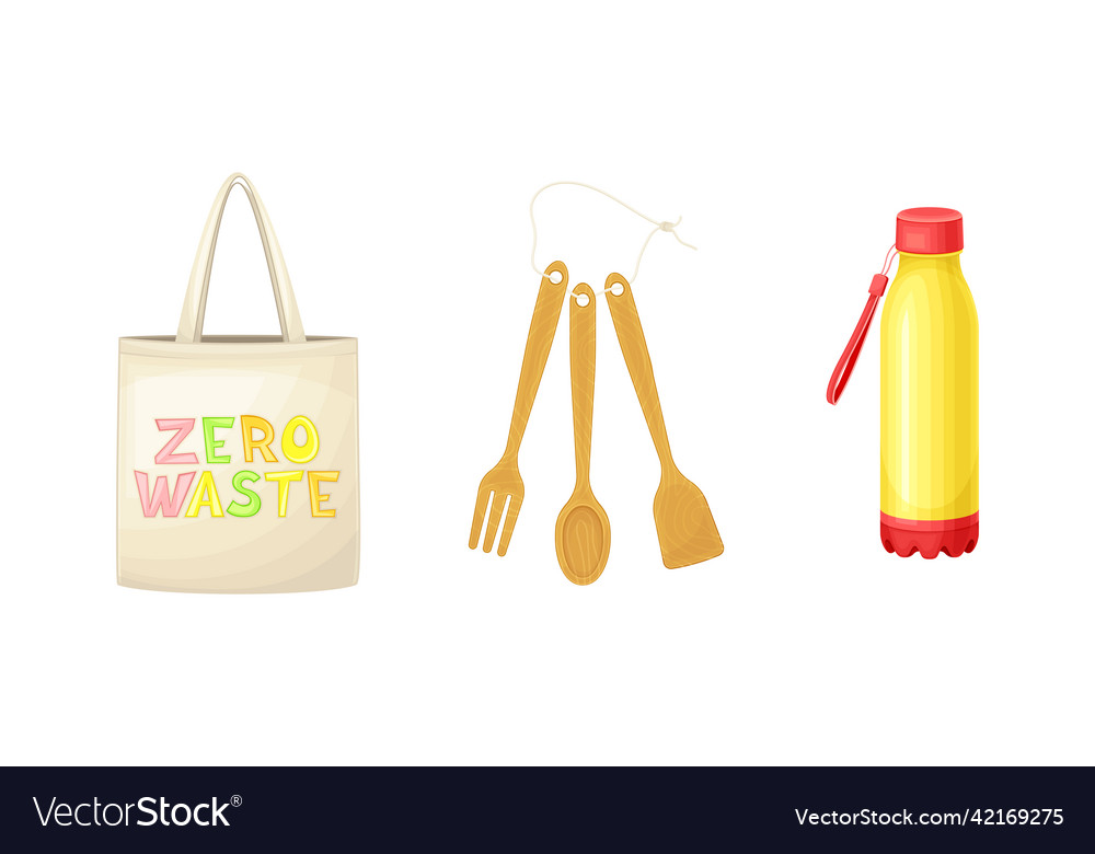 Zero waste durable and reusable products set eco