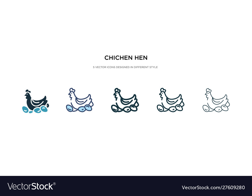 Chichen hen icon in different style two colored