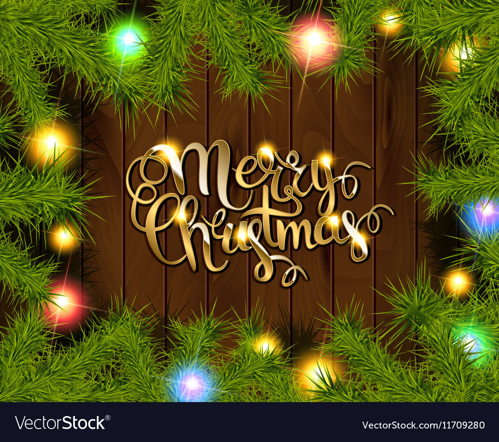 Christmas tree branches border Royalty Free Vector Image