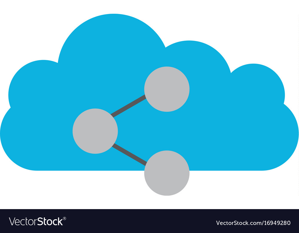 Cloud computing with share symbol isolated icon