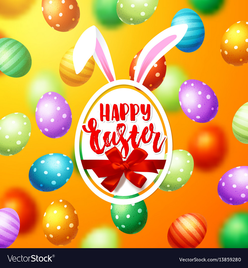 Colorful Easter Eggs with Calligraphy