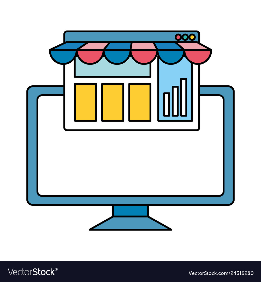 Desktop computer with ecommerce page
