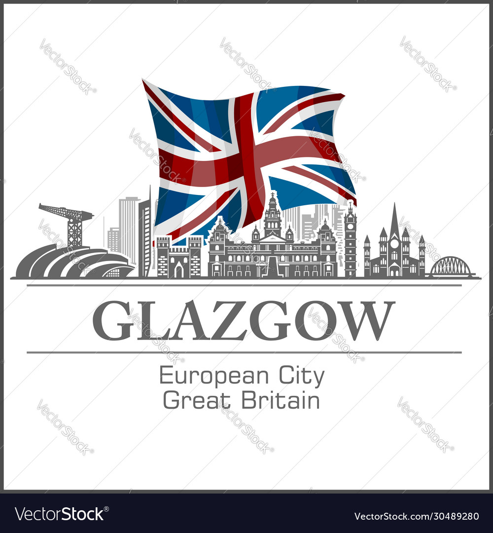 Glasgow - british city skyline black and white