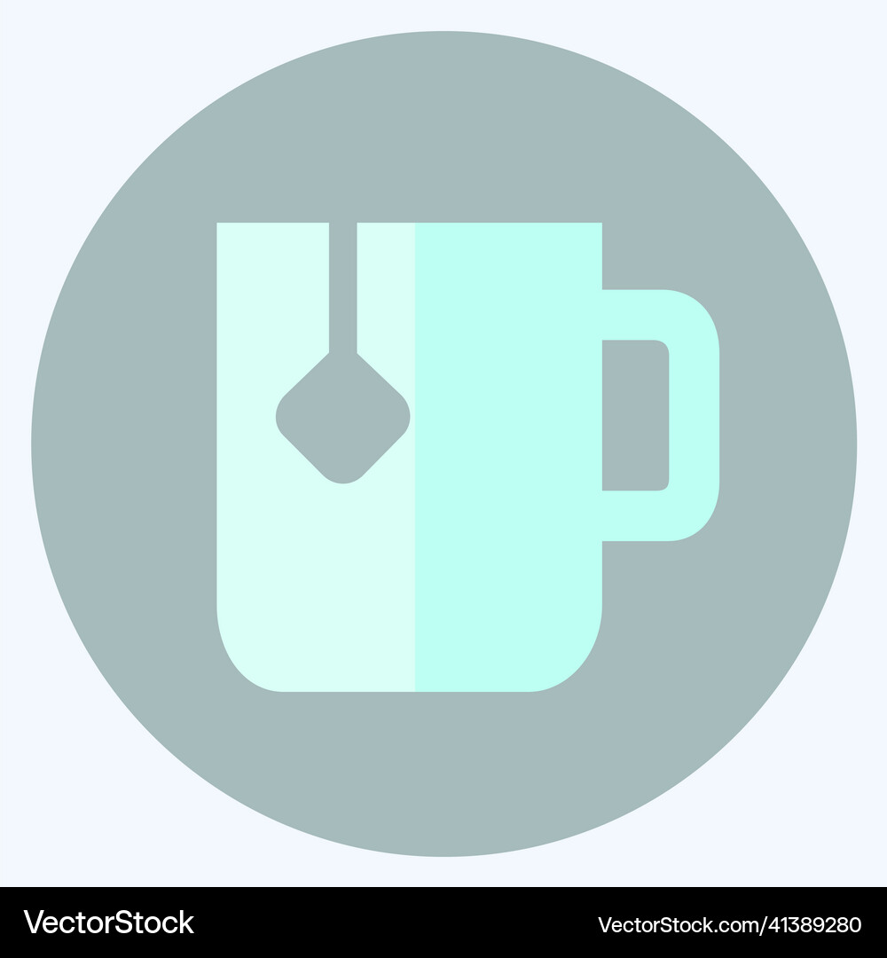 Icon tea - flat style - simple editable stroke Vector Image