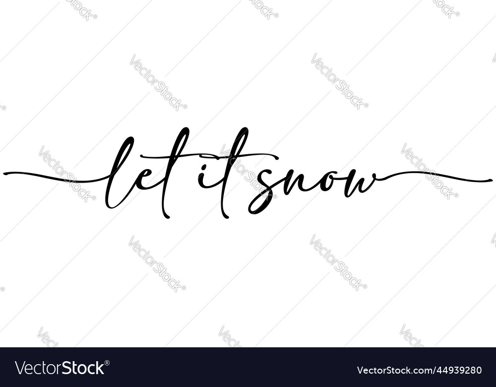 Let it snow - christmas word continuous line art