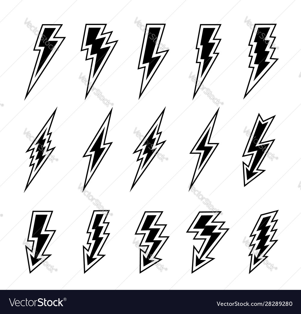 Lightning bolts logo set concept energy