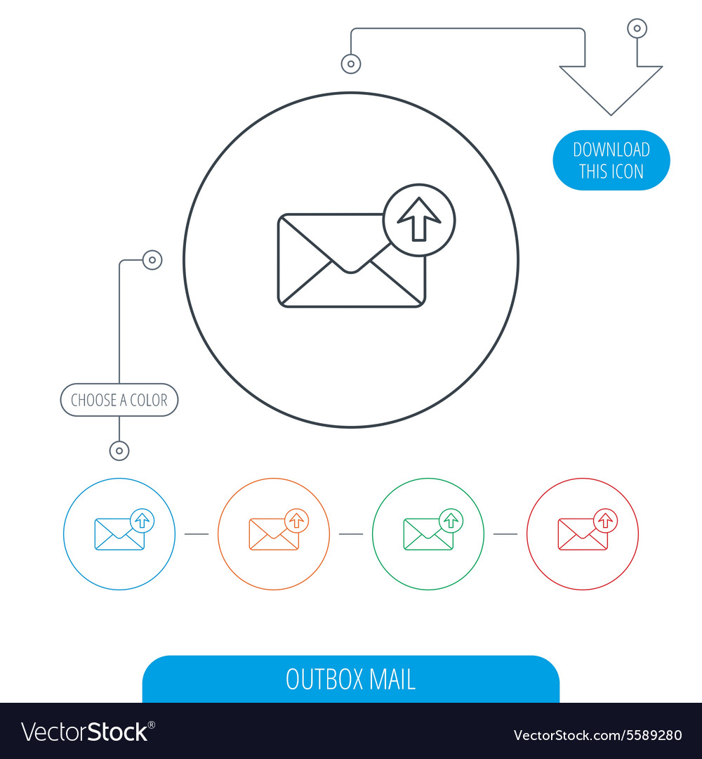 Mail outbox icon email message sign