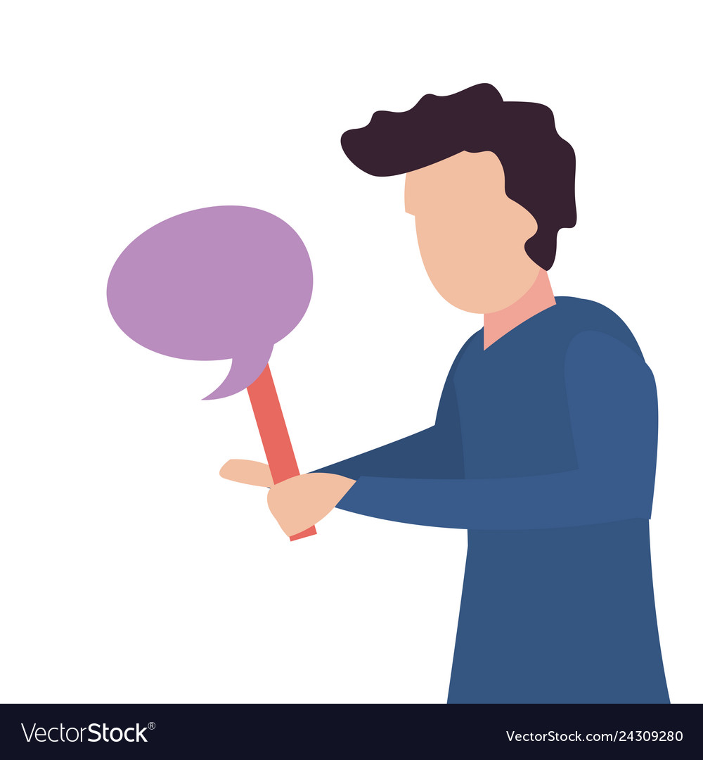 Man with speech bubble