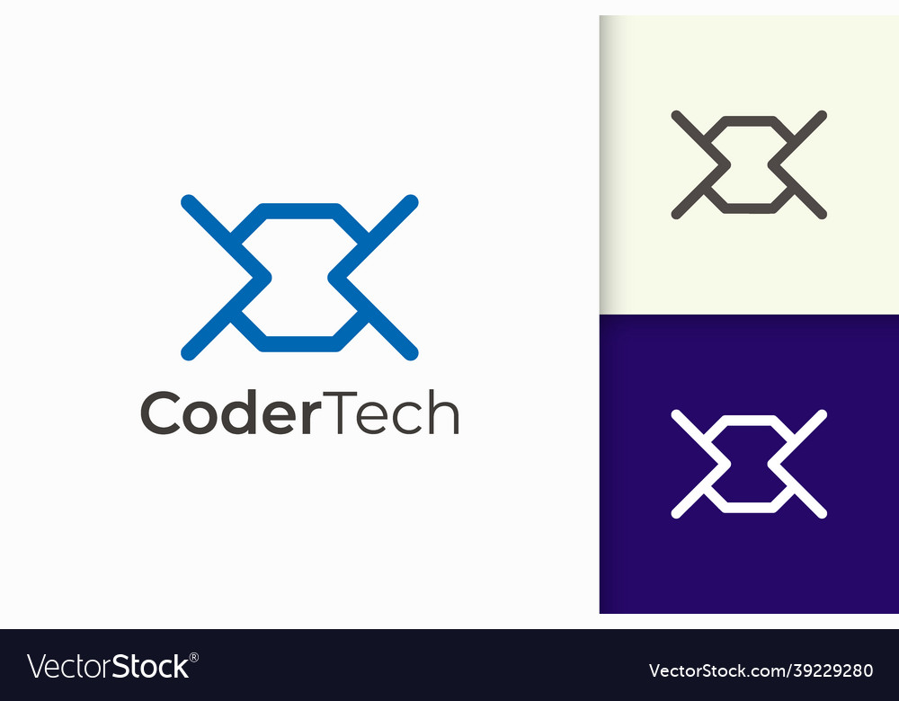 Programmer or developer logo in simple and modern vector image Programmer or developer logo in simple and modern
