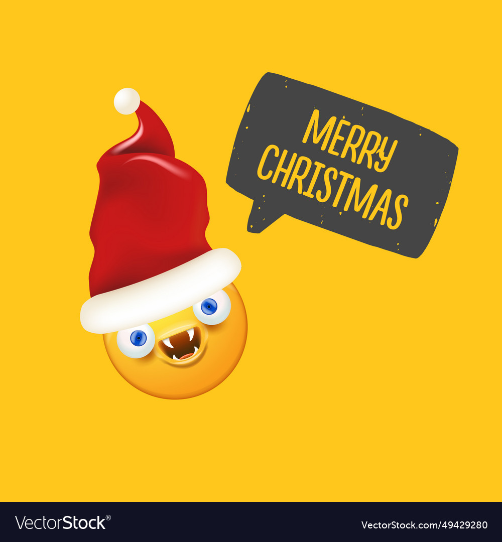 Santa smiling face with monster mouth and eyes Vector Image