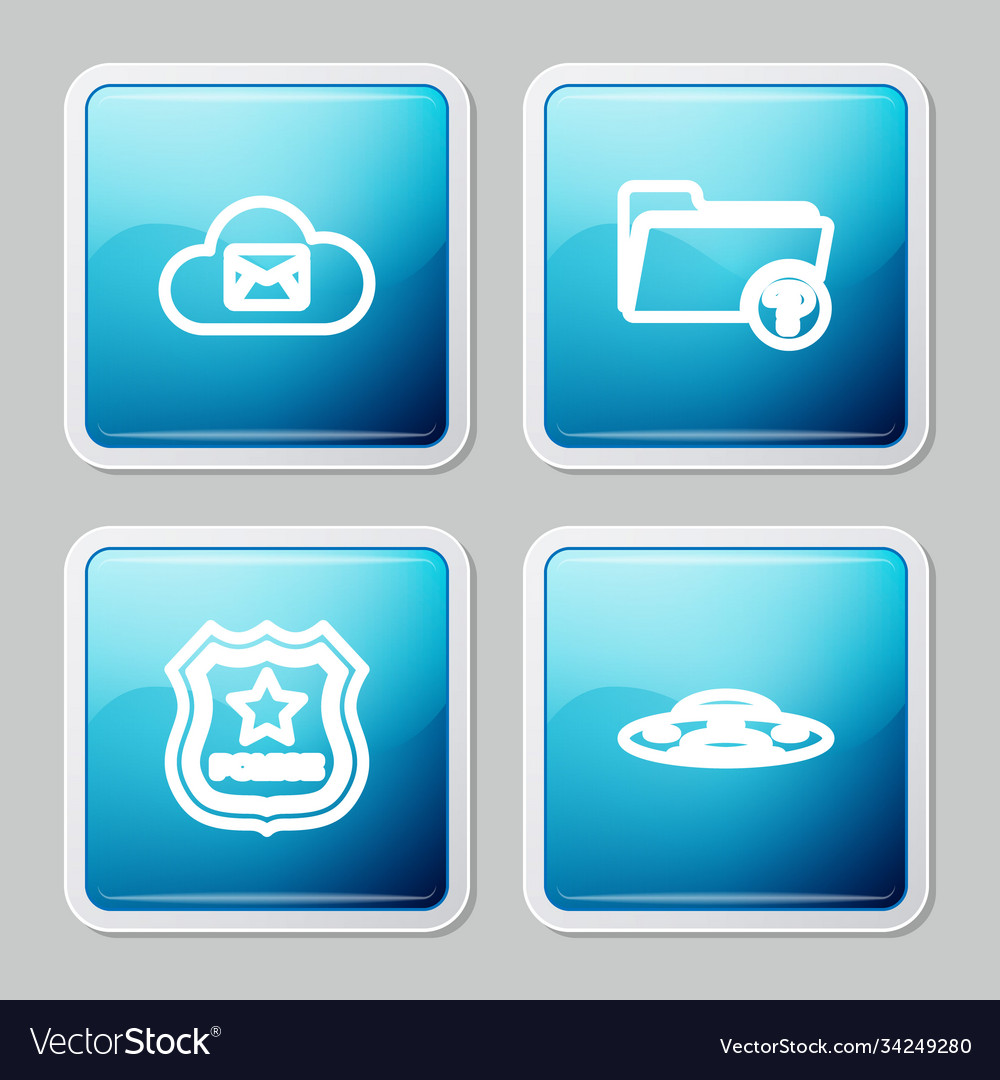 Set line cloud mail server unknown directory vector image Set line cloud mail server unknown directory