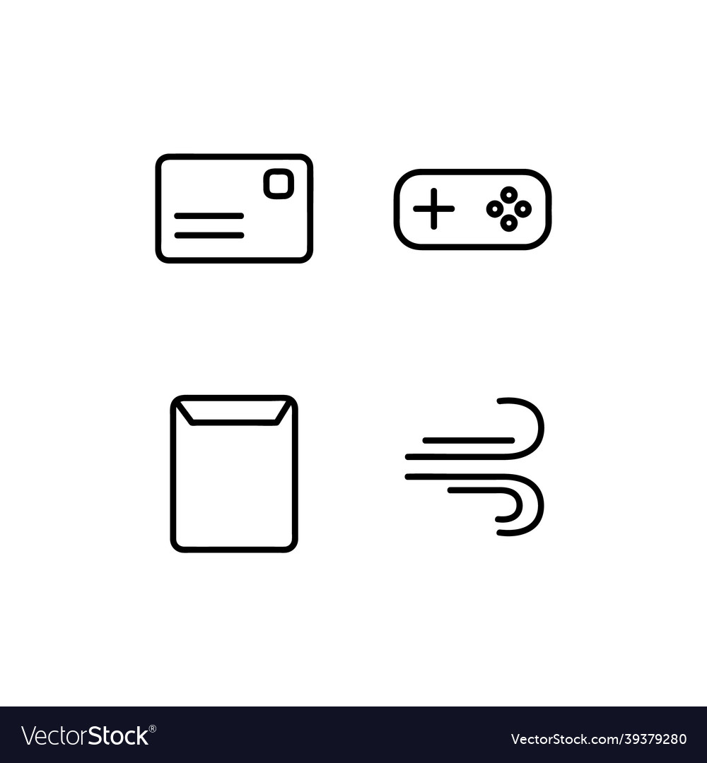 Set of linear icon design isolated