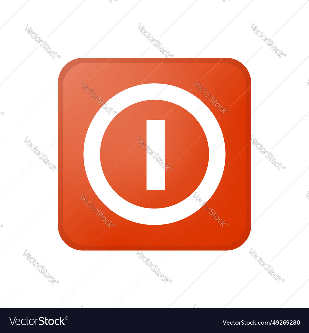 Shutdown or deactivate button icon isolated vector image Shutdown or deactivate button icon isolated