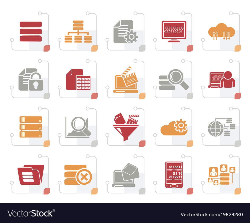 Stylized data and analytics icons
