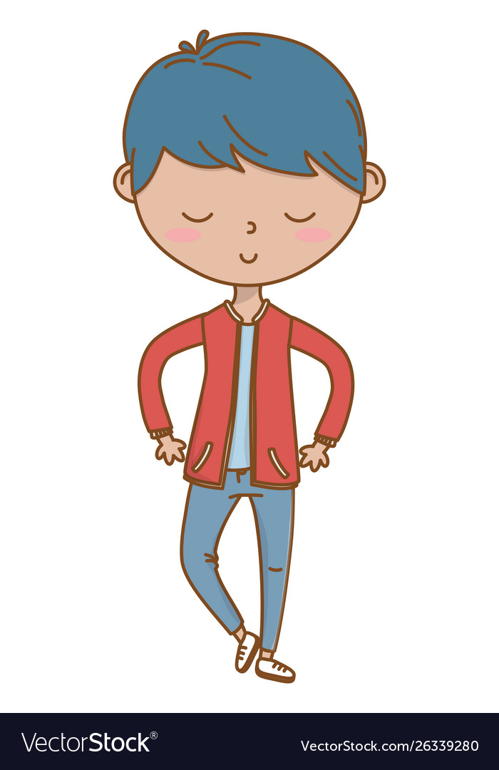 Teenager boy cartoon design Royalty Free Vector Image