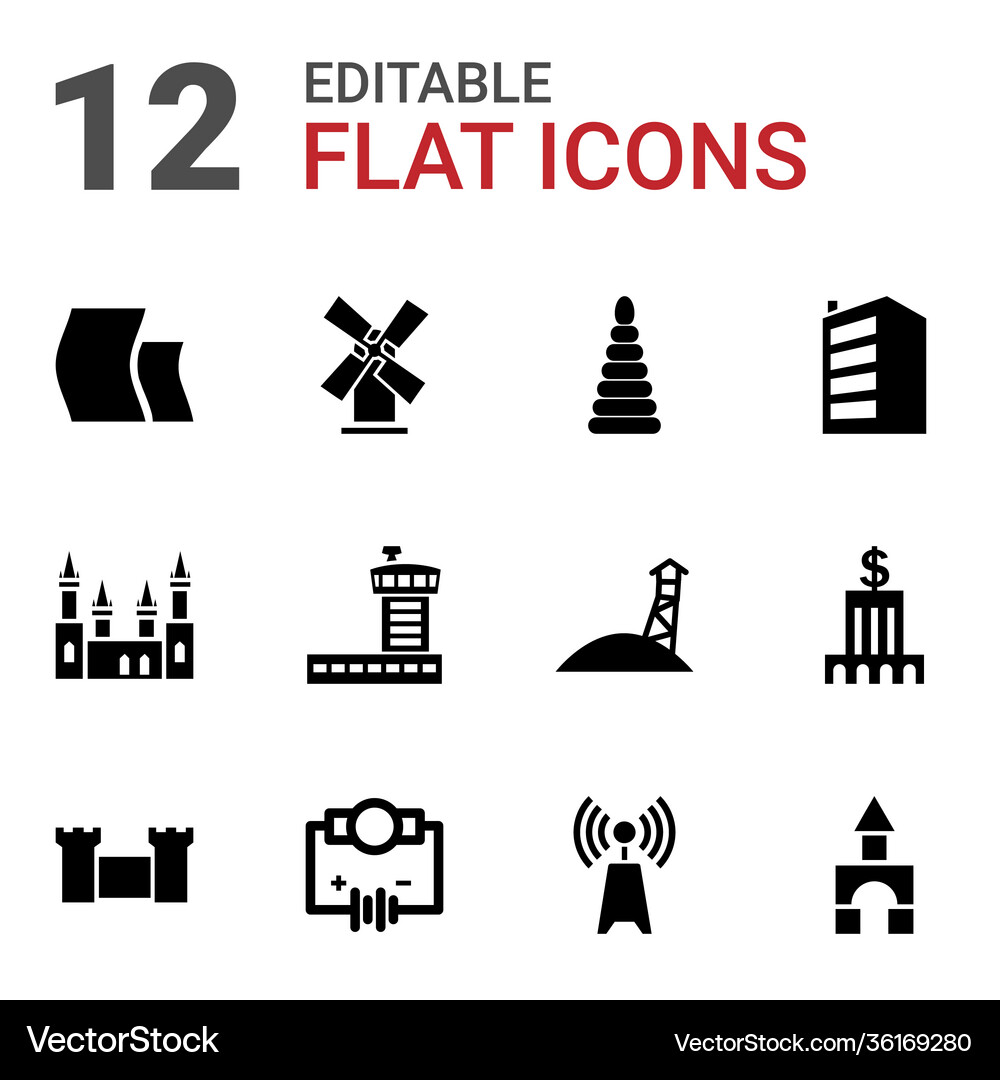 Tower icons Royalty Free Vector Image - VectorStock