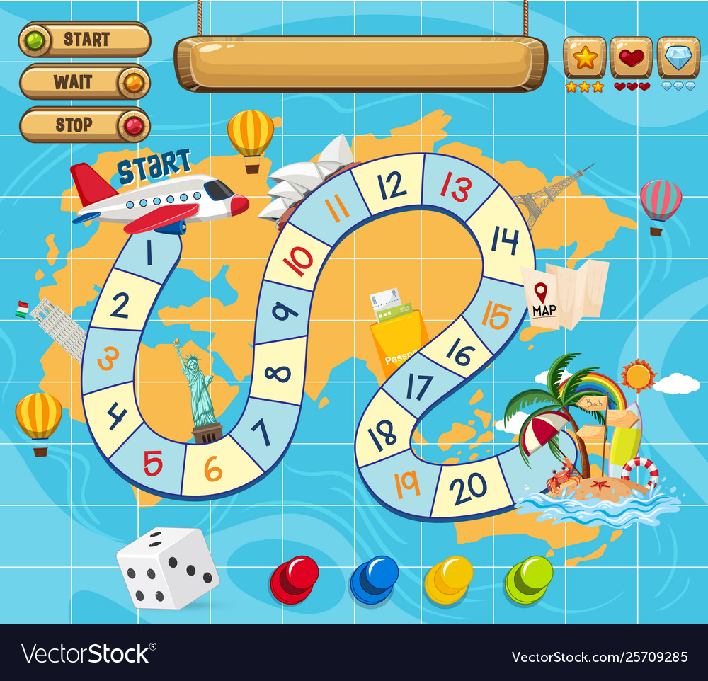 Premium Vector  Simple board game template for children