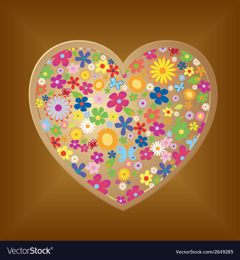 A golden heart with some elements inside