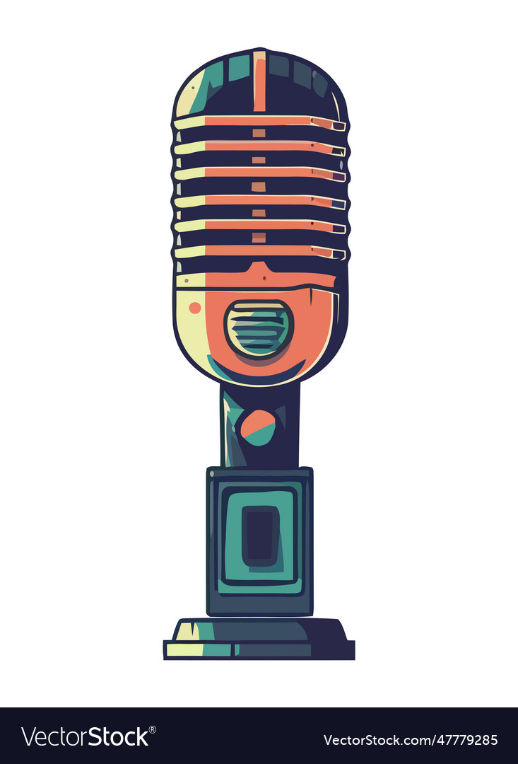 An antique microphone old fashioned broadcasting Vector Image