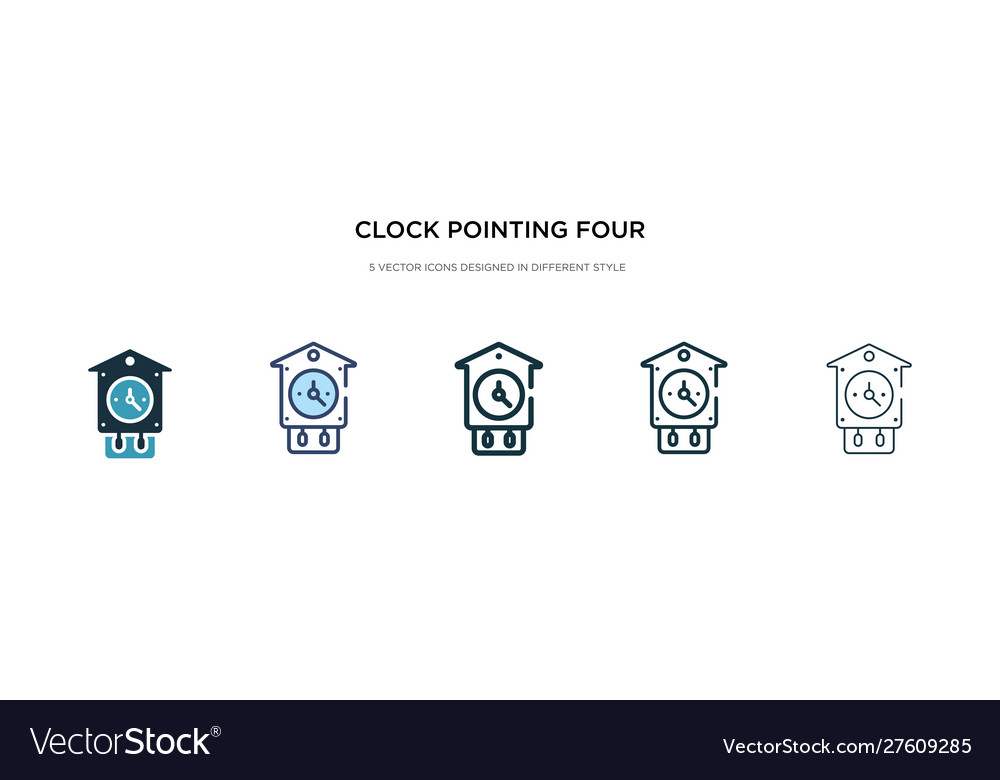 Clock pointing four oclock icon in different