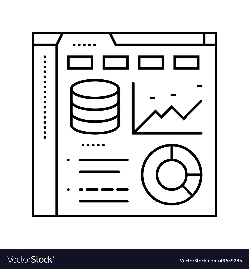 Database dashboard line icon Vector Image Database dashboard line icon