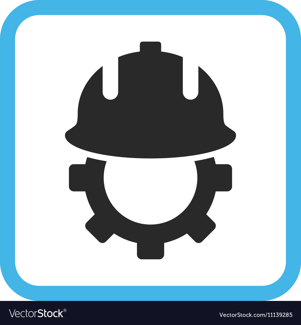 Development helmet icon in a frame