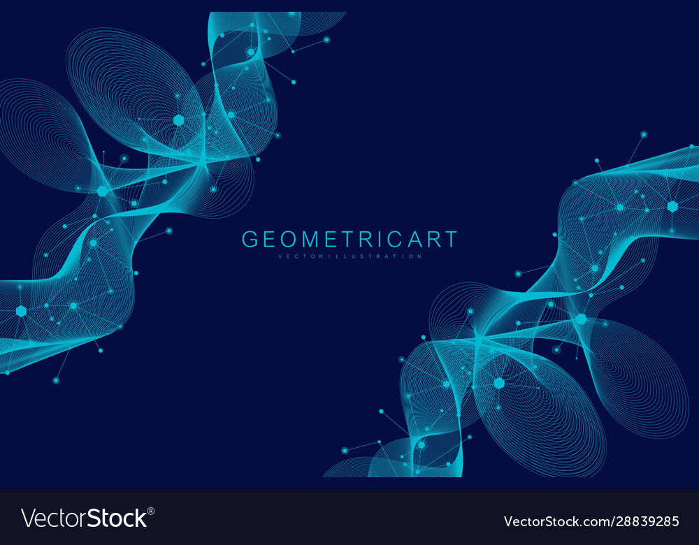 Geometric abstract background with connected line vector image Geometric abstract background with connected line