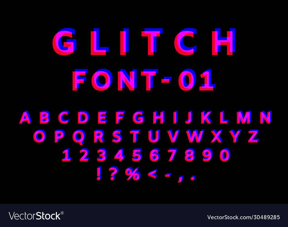 Glitch Font - Distorted Digital Effect