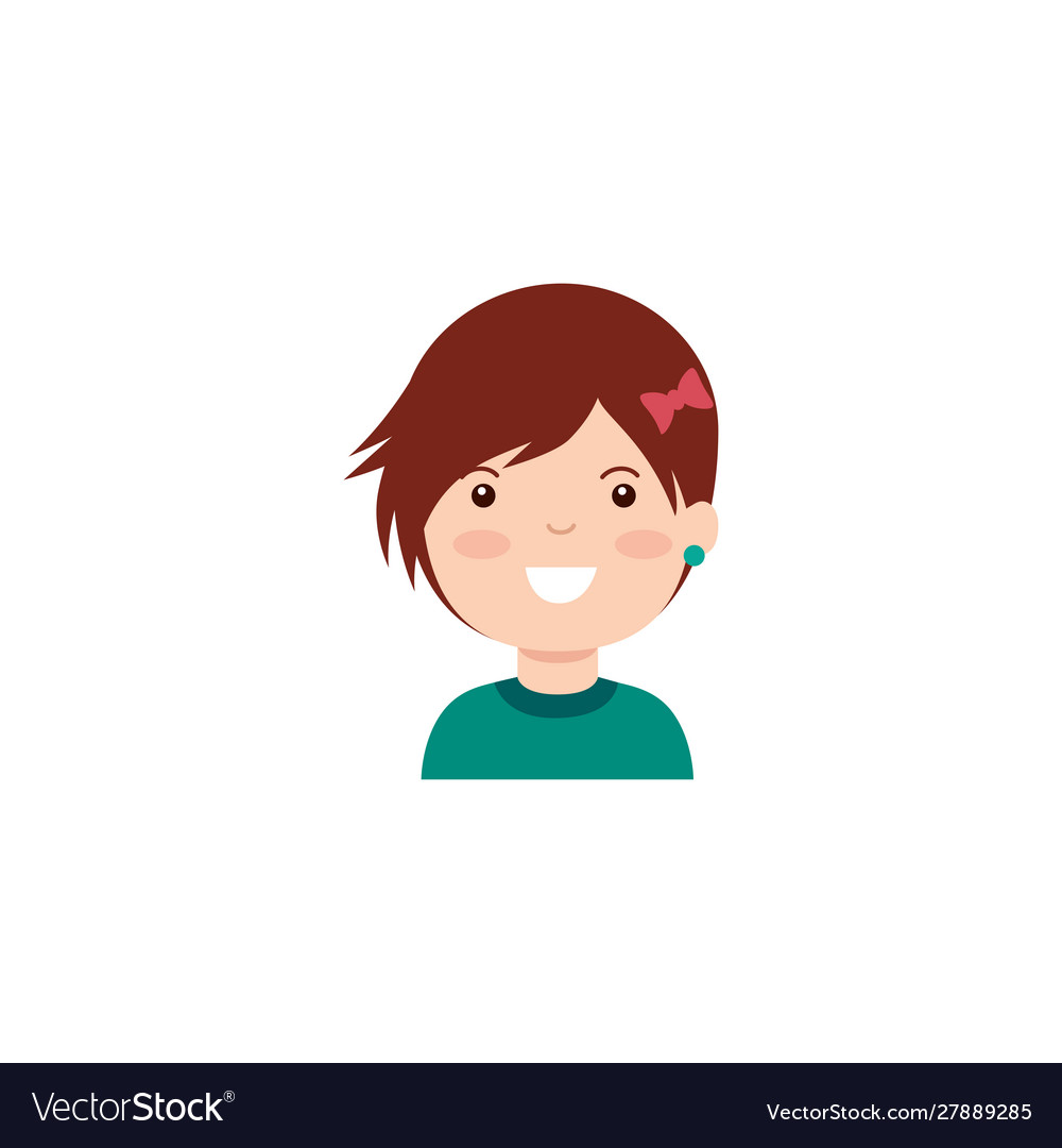 Isolated girl cartoon icon flat design Royalty Free Vector