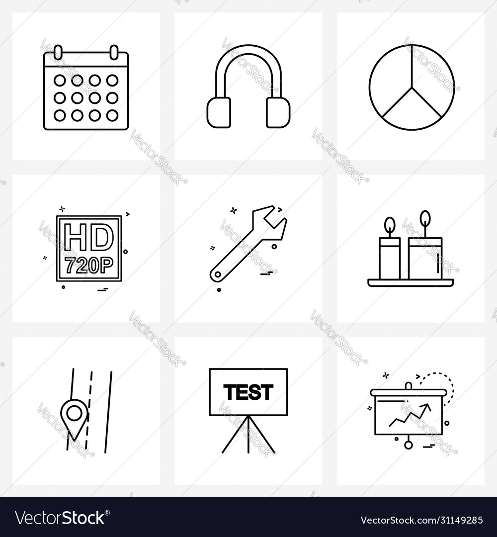 Isolated symbols set 9 simple line icons