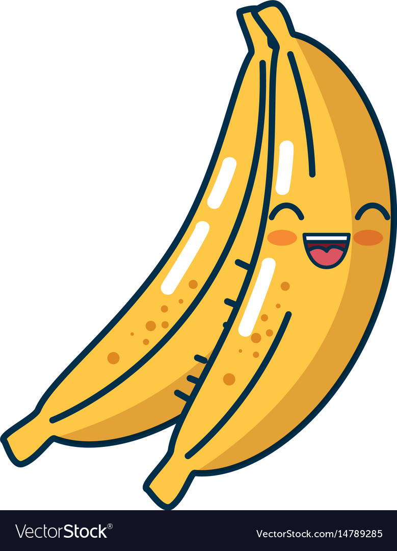 Kawaii bananas fruits icon