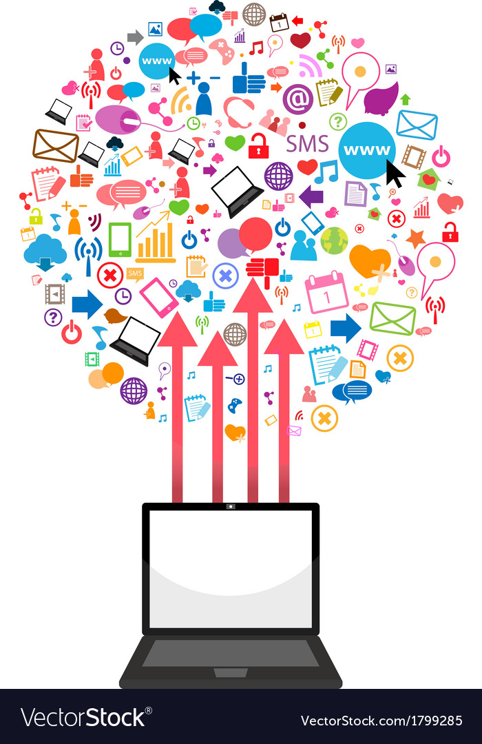 Modern Digital Background with Network Icons