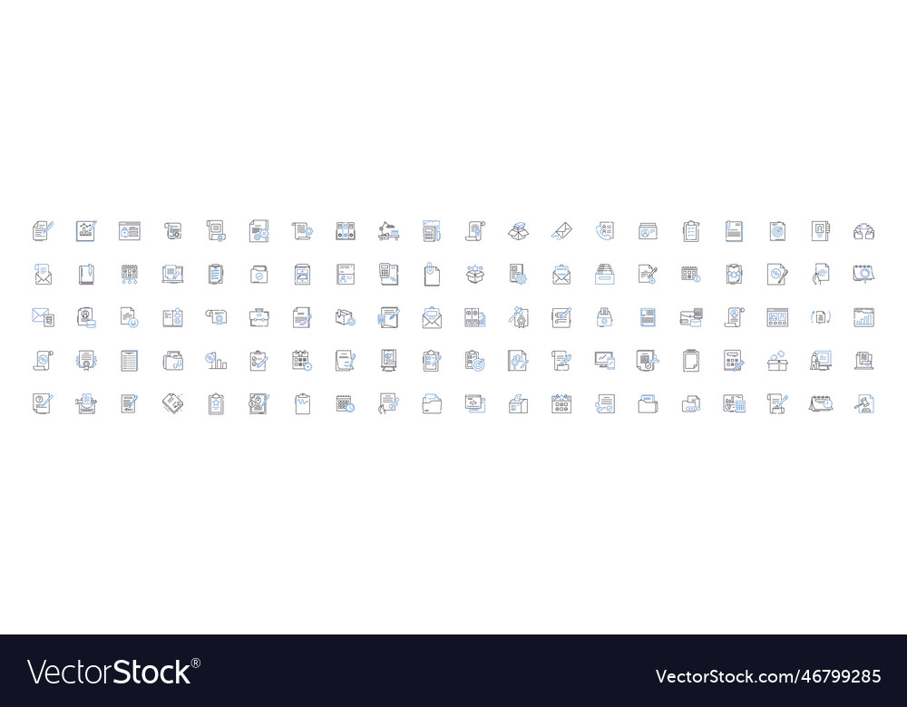 Preparing line icons collection organizing vector image Preparing line icons collection organizing