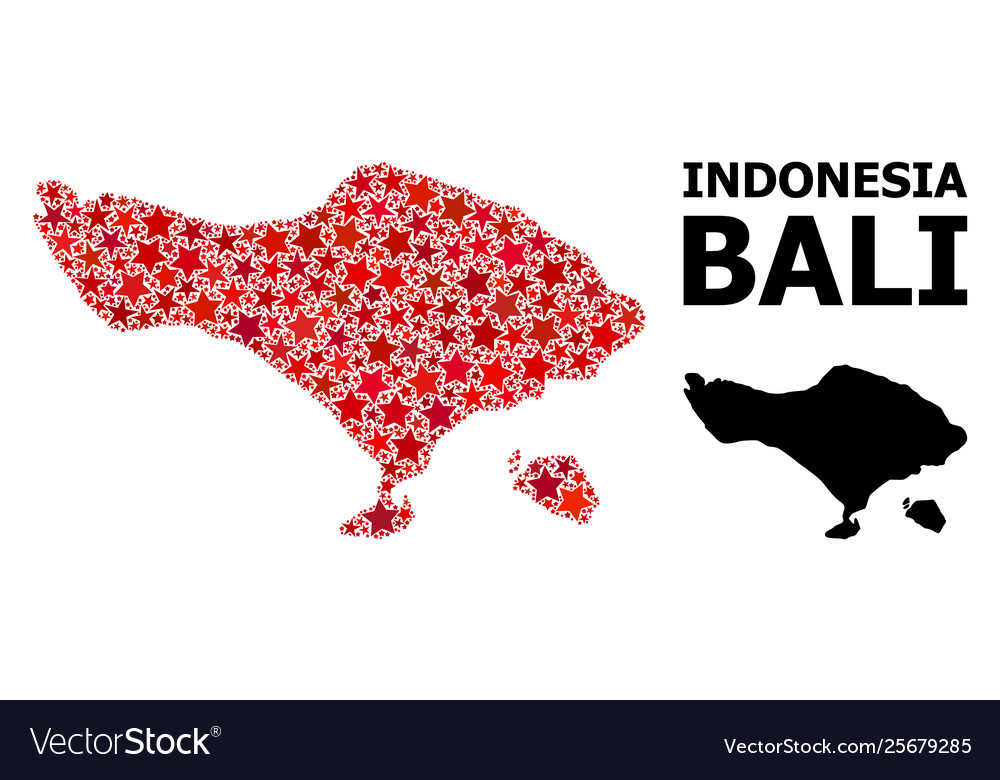 Red star pattern map bali island