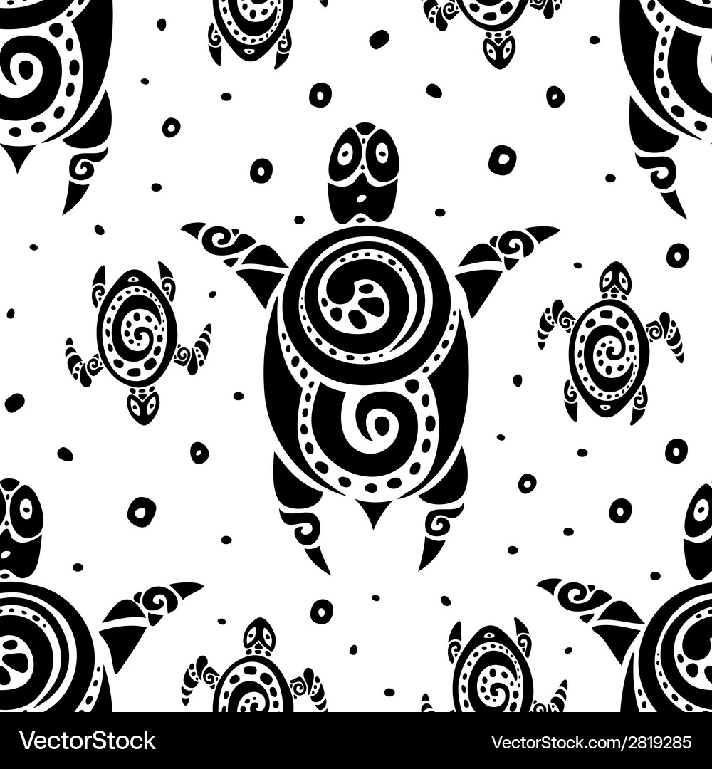 Sea Turtles Seamless pattern Royalty Free Vector Image