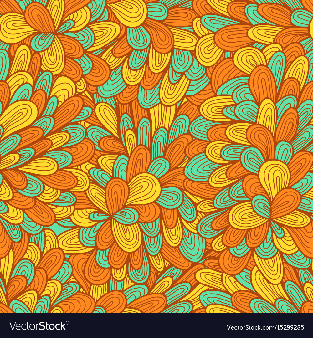 Seamless hand drawn abstract pattern with swirls